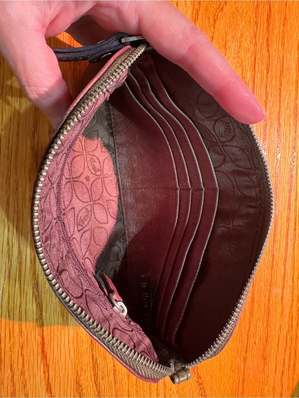 Fossil Multi-Color Leather Pouch/Clutch - Brown, Orange, Green